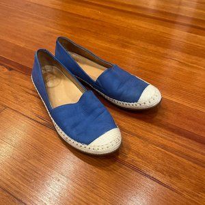 Dansko Lesley Comfort Leather Cobalt Blue Slip On Espadrille 39/8.5-9